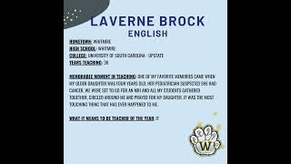 WCS LaVerne Brock Teacher of the Year [upl. by Gentilis]