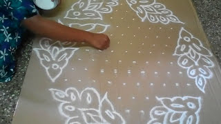 Flower kolam 15 to 8 centre dots collections [upl. by Aneloj100]