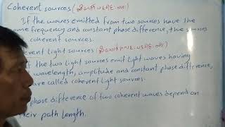 Grade12 Chapter813 Coherent sources Physics [upl. by Nimad]