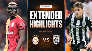 Galatasaray vs PAOK Extended Highlights  UEL League Phase MD 1  CBS Sports Golazo  Europe [upl. by Drews]