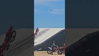 HUGE backflip crash FMX Virginia Beach Jackalope Festival motocross backflip crash fmx vabeach [upl. by Oeram948]