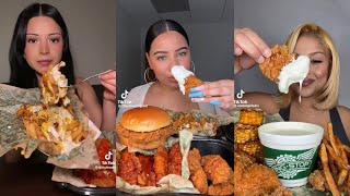 WINGSTOP MUKBANG  TIKTOK FOOD COMPILATION [upl. by Viridi607]