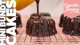 Decadent Chocolate Mini Bundt Cakes Recipe  Cupcake Jemma [upl. by Goldin]