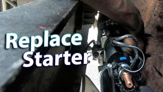 How to Replace starter on DD13 DD15 engine Freightliner Cascadia [upl. by Mosby181]