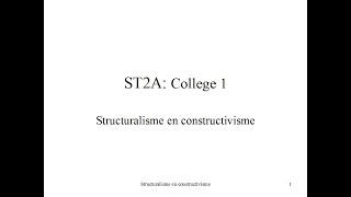 301 Structuralisme en constructivisme Sociologische Theorie [upl. by Nirol]