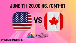 FINAL USA v Canada  Full Basketball Game  FIBA U16 Americas Championship 2023 [upl. by Bradan167]