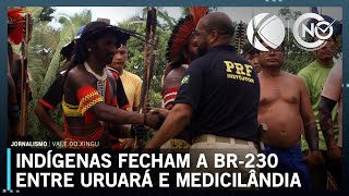 Indígenas de 3 etnias fecham a BR230 entre Uruará e Medicilândia PA  SBT Altamira [upl. by Linkoski]