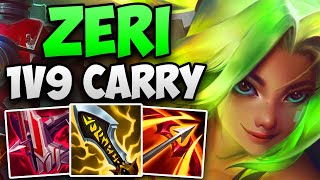 INSANE 1V9 CARRY GAMEPLAY BY A CHALLENGER ZERI  CHALLENGER ZERI ADC GAMEPLAY  Patch 1419 S14 [upl. by Amles]