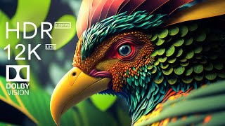 Animal Colorful Life in 12K HDR 120fps Dolby Vision  Cinematic music dynamic color [upl. by Euqirne]