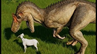 Jurassic World Evolution  All Carnivores Eating Goats 1080p 60FPS [upl. by Carolin53]