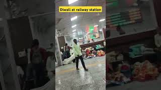 happy Diwali at railway stationSaharanpurIndian railwaytrendingviral [upl. by Krishnah]