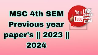 MSC biochemistry 4th sem previous year papers 2023  2024 [upl. by Yelsek292]