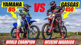 World Champion on 85cc vs Weekend Warrior on 450 4 Stroke [upl. by Armahs]