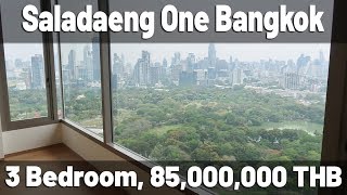 Luxury 3 bed Apartment Lumpini Park View Saladaeng One for Sale [upl. by Ymerej249]