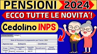 ✅AUMENTI PENSIONI 2024👉ECCO TUTTE LE NOVITA👉CONTROLLA IL CEDOLINO INPS DI GENNAIO❗️ [upl. by Asilef31]