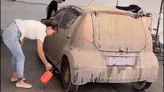 Cleaning a dirty BYD F0 Extremely satisfied video [upl. by Oyam286]