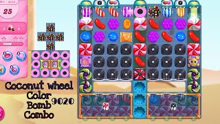 Coconut wheel Color Bomb Combo level 9020  Candy crush saga level 9020 [upl. by Eiramlatsyrc]