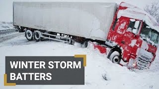 Winter storm batters Europe [upl. by Opalina203]