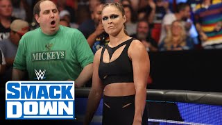 Ronda Rousey crashes WWE Clash at the Castle Contract Signing SmackDown Aug 12 2022 [upl. by Tammie101]