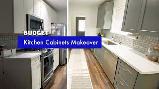 DIY kitchen cabinets paint and update for under 400 [upl. by Adlig]