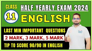 11th English Half Yearly Exam 2024 Last Min Important Questions  How To Score Centum in 11 English [upl. by Yoko]