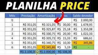 Aprenda a amortizar financiamento com um planilha PRICE no EXCEL [upl. by Narayan]