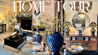 NEW FULL HOUSE TOUR  GLAM amp ECLECTIC  Blue amp White Chinoiserie Thrifted Tour 2023 [upl. by Ayeka]