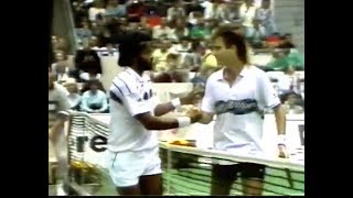 Ronald Agenor vs Andre Agassi 61 64 Swiss Indoors Semi Finals 1987 [upl. by Vod]