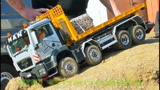 STUNNING RC TRACTOR TRUCK EXCAVATOR SEMITRUCK AND MORE ON THE CONSTRUCTION SITE [upl. by Ynnad]