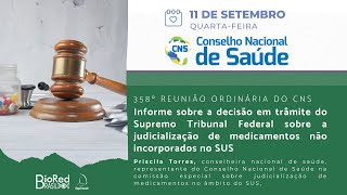 Informe sobre decisão em trâmite no STF sobre judicialização de medicamentos não incorporados no SUS [upl. by Nanci207]