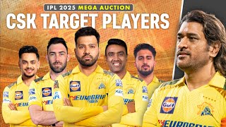 CSK Target Players 2025 Auction  CSK Retained amp Released Players 2025  CSK Squad 2025 Retained New [upl. by Oluas188]