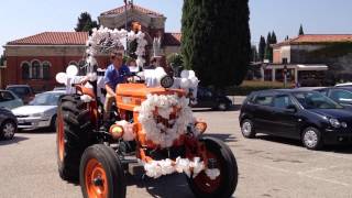 Arrivo della sposa in chiesa col trattore [upl. by Felita]