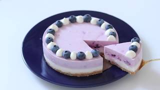 ブルーベリーのレアチーズケーキの作り方 NoBake blueberry cream cheesecake｜HidaMari Cooking [upl. by Nipsirc]