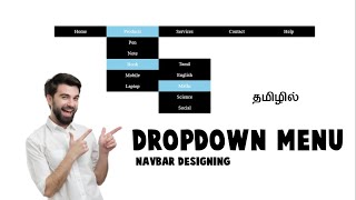 How to create a navbar with Dropdown Menu HTML and CSS in tamil  04 [upl. by Gracye]