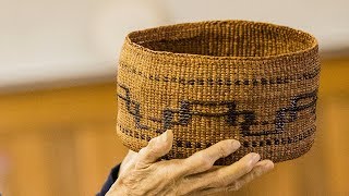 Twining Cedar 1 of 15 Annette Island Tsimshian Basket Weaving [upl. by Eniahpets]