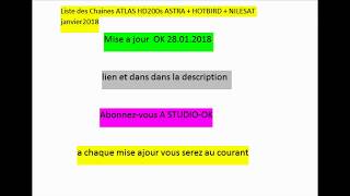 Liste des Chaines ATLAS HD200s ASTRA  HOTBIRD  NILESAT janvier2018 [upl. by Reiniar75]