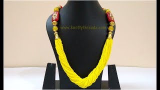 Making Of Designer Necklace Using Seed Beads  Meenakari Necklace Tutorial  wwwknottythreadzcom [upl. by Langelo935]