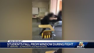 Video shows students falling out of window during fight at school in St Bernard [upl. by Eurd]