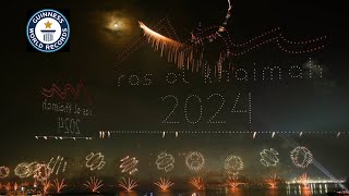 New year 2024  Ras Al Khaimah fireworks  45 km longest firework show  guiness world record [upl. by Naihs815]