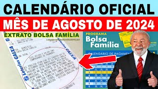 💥Veja Calendário e valores do bolsa família para esse mês de agosto de 2024🙏 [upl. by Tamaru219]