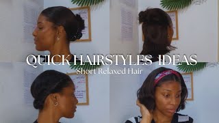 Quick Low Manipulation Hairstyle Ideas  Short Relaxed Hair [upl. by Sivrahc]