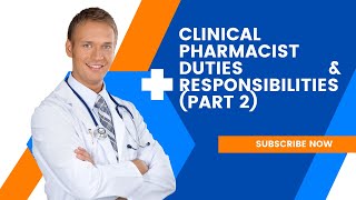 Clinical Pharmacist Duties amp Responsibilities Part 2  Clinical Pharmacy [upl. by Nospmoht]