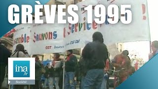 Grèves 1995 Grève et manifestation des agents EDF  Archive INA [upl. by Niletak]