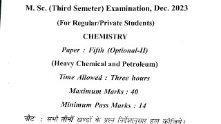 MSc 3Sem Heavy Chemical And Petroleum Question Paper 2023MSc Chemistry 3rd Sem Imp Questions Pepar [upl. by Ensign91]