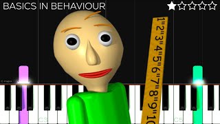 Basics in Behaviour  Baldi’s Basics  EASY Piano Tutorial [upl. by Pokorny]