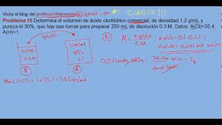 Ejercicios y problemas resueltos de disoluciones 15 [upl. by Kampmann766]