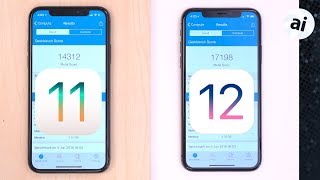 iOS 11 vs iOS 12 Speed Test on iPhone X [upl. by Enicnarf944]