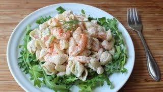 Shrimp amp Pasta Shells Salad  Cold Macaroni Salad with Shrimp Recipe [upl. by Salena343]