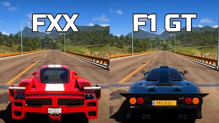 Forza Horizon 5 Ferrari FXX vs McLaren F1 GT  Drag Race [upl. by Chandos]