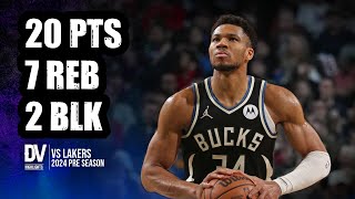 Giannis Antetokounmpo vs Lakers 20 pts 7 reb 2 blk  October 10 2024 [upl. by Kowalski]